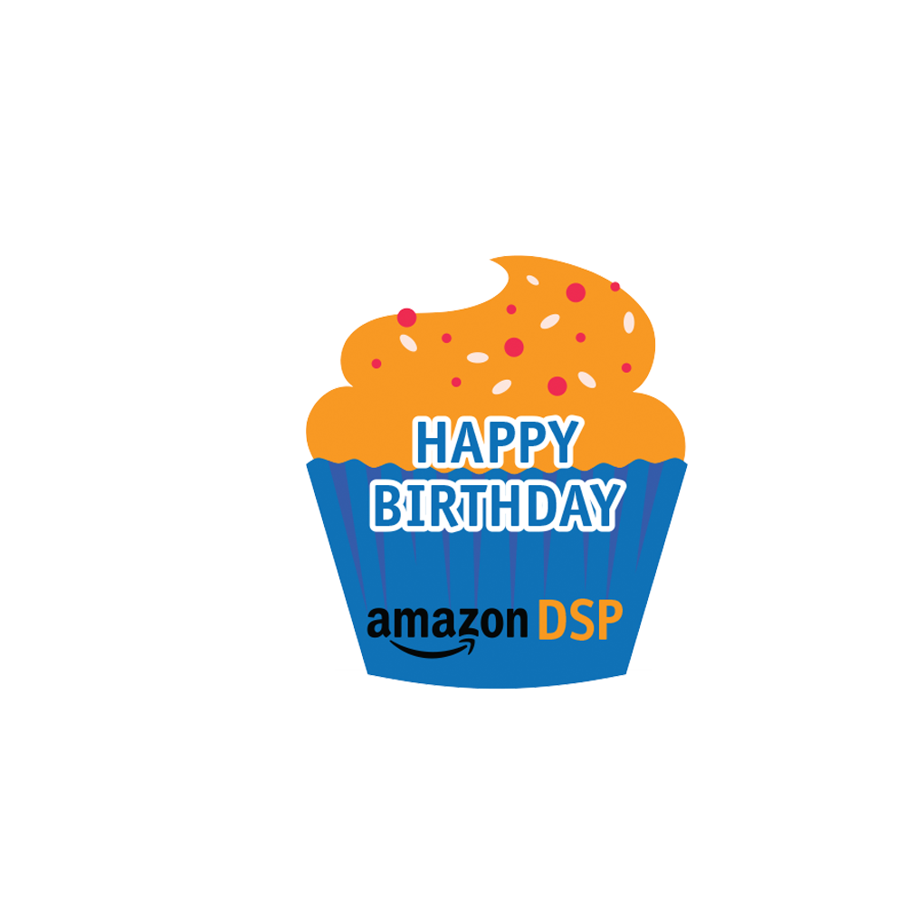 Amazon DSP Its My Birthday Orange Cupcake Pin