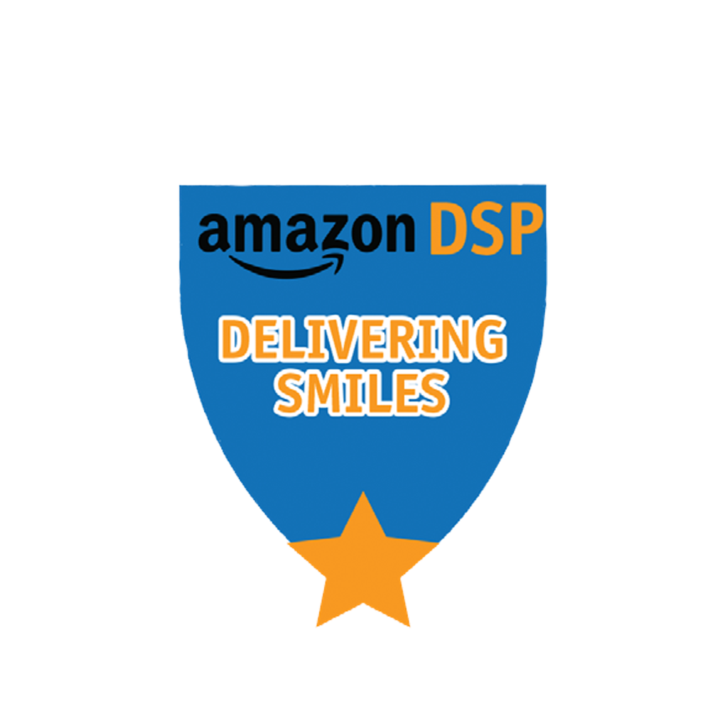 Amazon DSP Blue Delivering Smiles - Motivational Pin