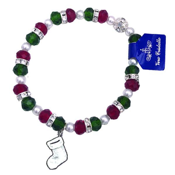Christmas Colored Bracelet with Stocking Charm