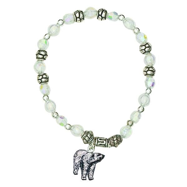 White Bracelet with Polar Bear Charm