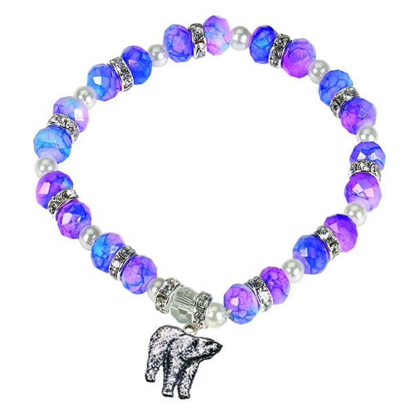 Cotton Candy Colored Bracelet with Polar Bear Charm